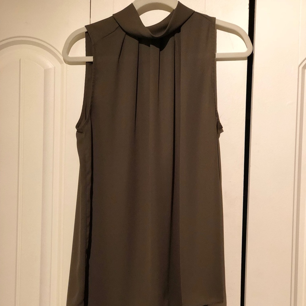 Who What Wear olive high-neck sleeveless top